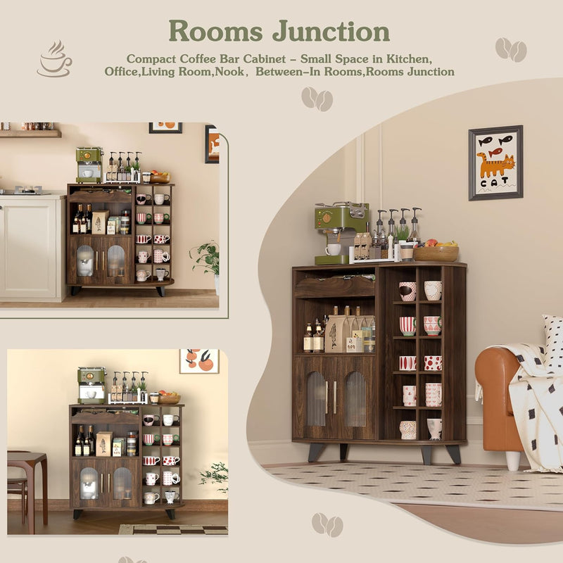 Kitchen Storage Cupboard with Mug Holder Display