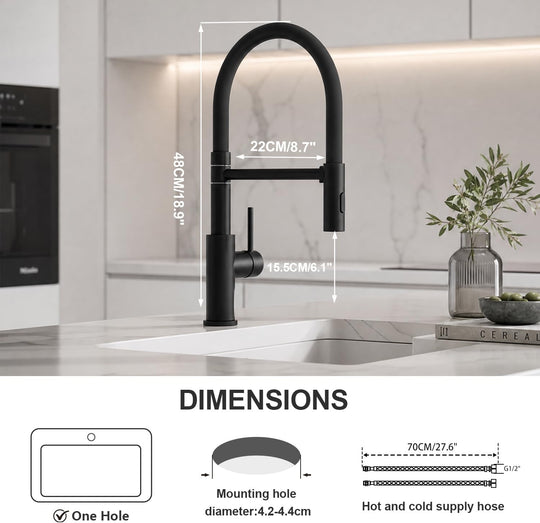 Kitchen Tap Pull Down Spray Sink Mixer Single