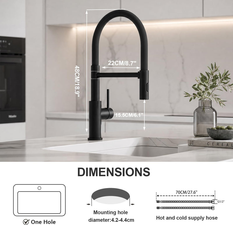 Kitchen Tap Pull Down Spray Sink Mixer Single