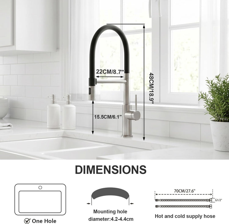 Kitchen Tap Pull Down Spray Sink Mixer Single