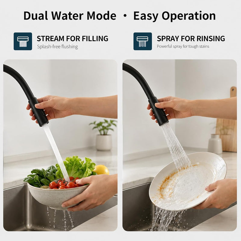 Kitchen Tap Pull Down Spray Sink Mixer Single
