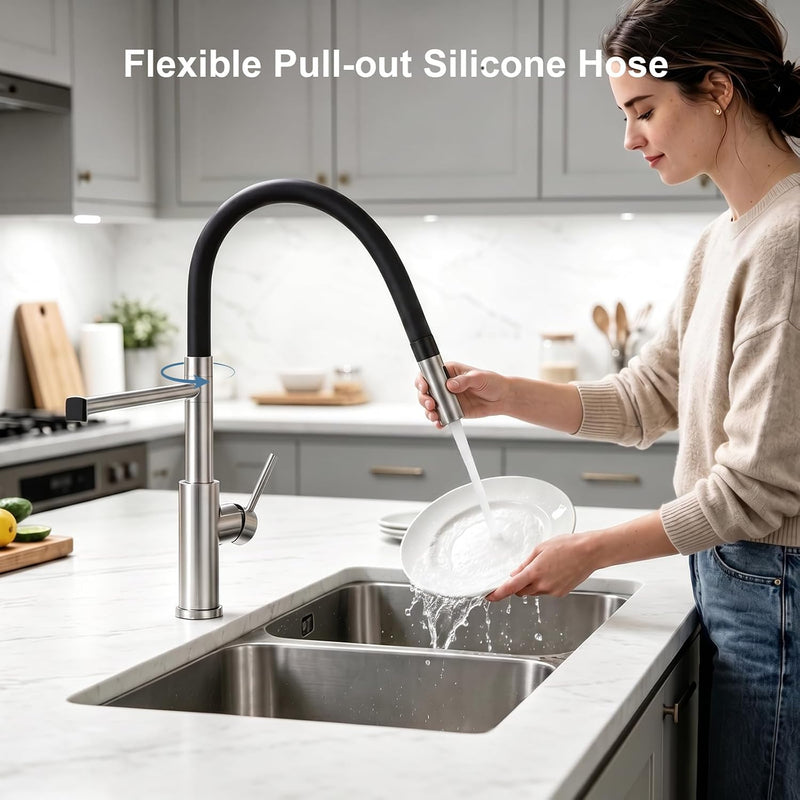 Kitchen Tap Pull Down Spray Sink Mixer Single