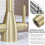Kitchen Tap Stainless Steel Sink Mixer Taps Monobloc