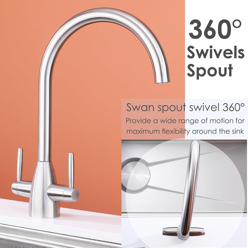 Kitchen Tap Stainless Steel Sink Mixer Taps Monobloc