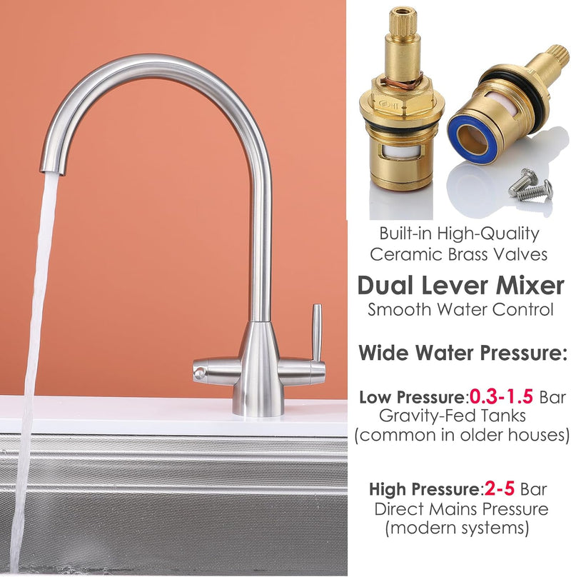 Kitchen Tap Stainless Steel Sink Mixer Taps Monobloc