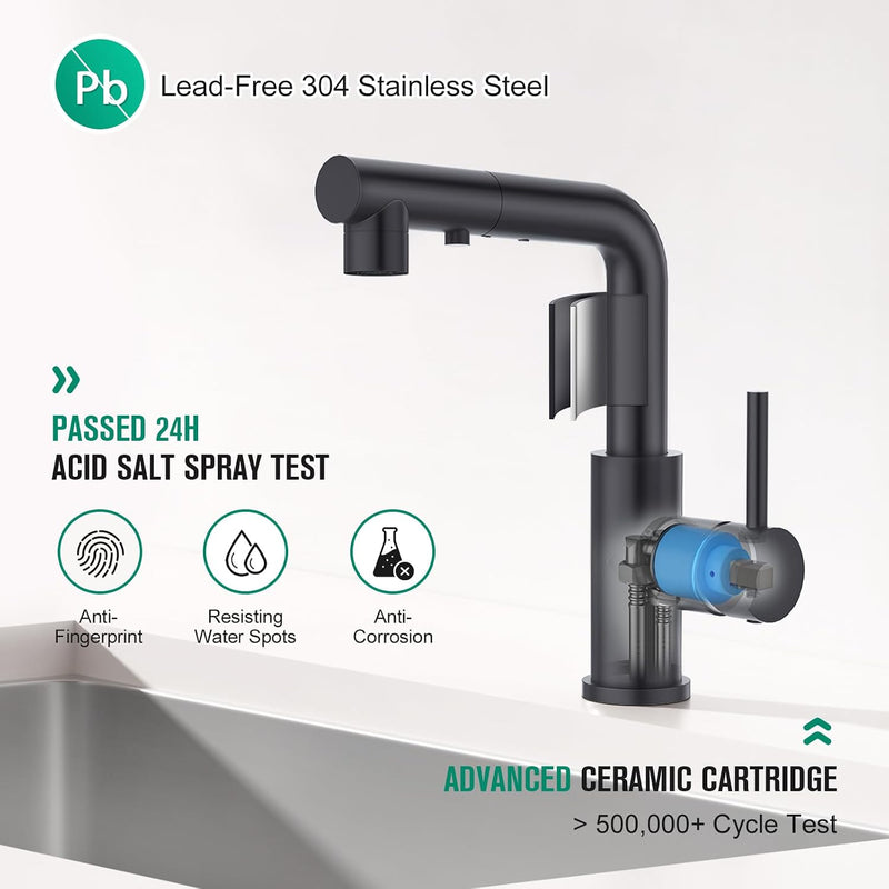 Kitchen Tap with 3 Function Sprayer Pull Out