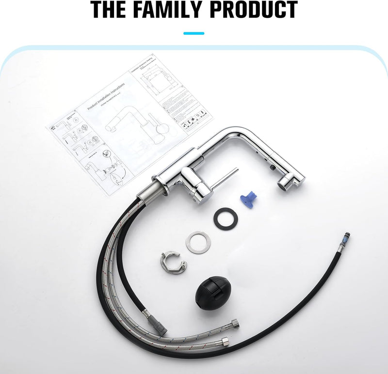 Kitchen Tap with 3 Function Sprayer Pull Out