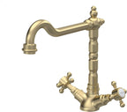 Kitchen Tap with Dual Crosshead Handles Mono Mixer
