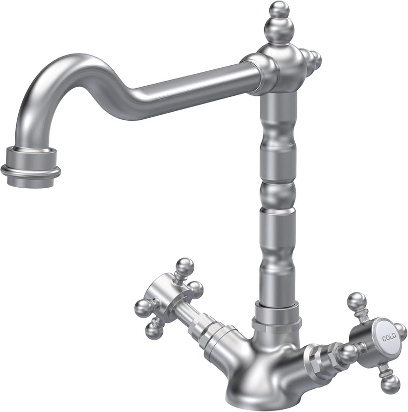 Kitchen Tap with Dual Crosshead Handles Mono Mixer
