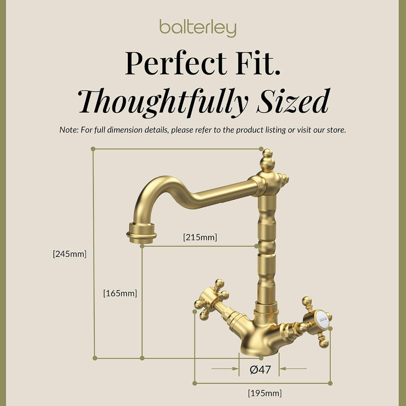 Kitchen Tap with Dual Crosshead Handles Mono Mixer