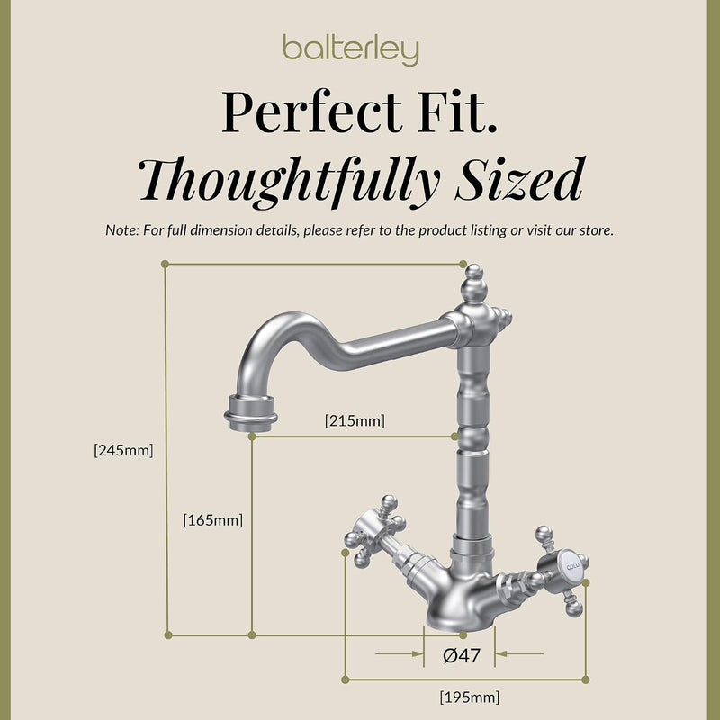 Kitchen Tap with Dual Crosshead Handles Mono Mixer