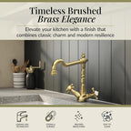 Kitchen Tap with Dual Crosshead Handles Mono Mixer
