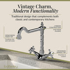 Kitchen Tap with Dual Crosshead Handles Mono Mixer