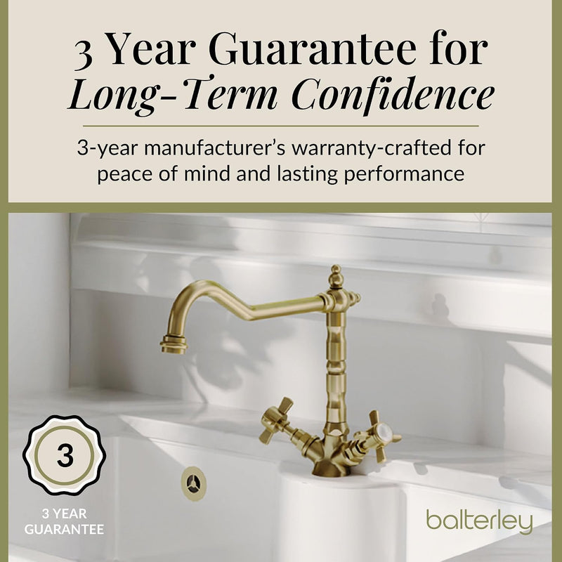 Kitchen Tap with Dual Crosshead Handles Mono Mixer