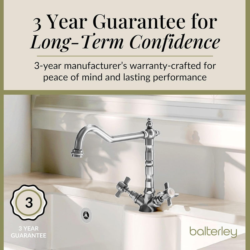 Kitchen Tap with Dual Crosshead Handles Mono Mixer