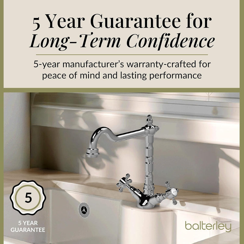 Kitchen Tap with Dual Crosshead Handles Mono Mixer
