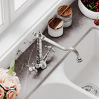 Kitchen Tap with Dual Crosshead Handles Mono Mixer