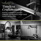 Kitchen Tap with Dual Crosshead Handles Mono Mixer