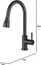 Kitchen Tap with Pull Down Dual Function Sprayer