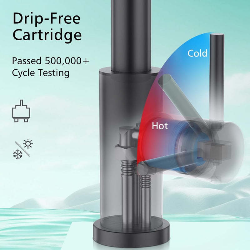 Kitchen Tap with Pull Down Dual Function Sprayer