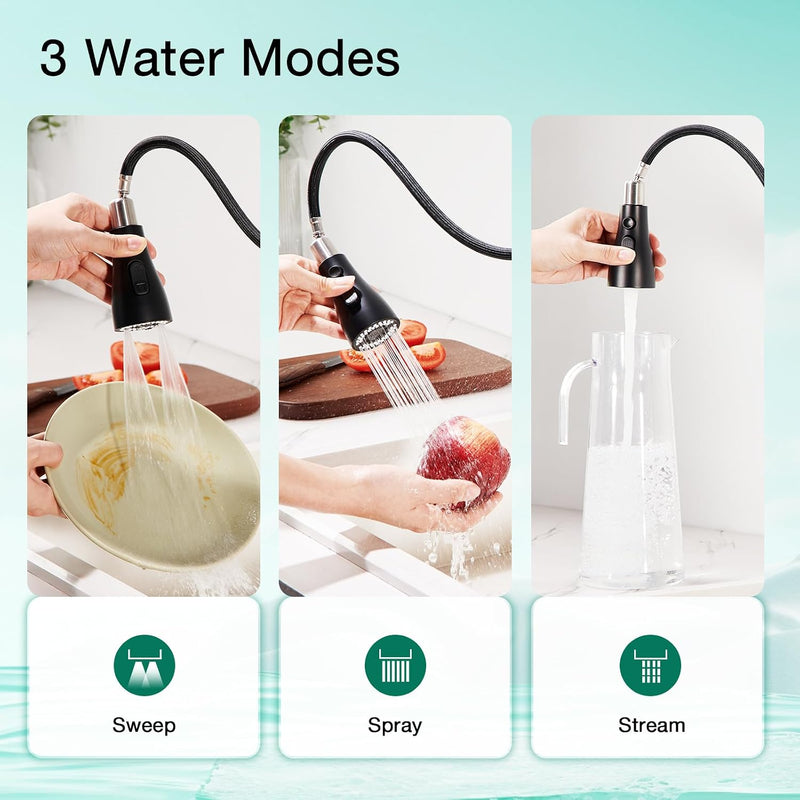 Kitchen Tap with Pull Down Dual Function Sprayer
