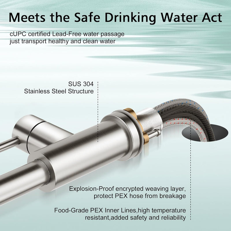 Kitchen Tap with Pull Down Dual Function Sprayer