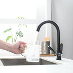 Kitchen Taps Mixer Matte Surface Brass Material Dual