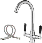 Kitchen Taps Mixer Matte Surface Brass Material Dual