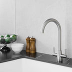 Kitchen Taps Mixer Matte Surface Brass Material Dual