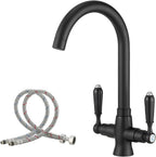 Kitchen Taps Mixer Matte Surface Brass Material Dual