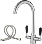 Kitchen Taps Mixer Matte Surface Brass Material Dual