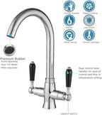 Kitchen Taps Mixer Matte Surface Brass Material Dual