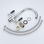 Kitchen Taps Mixer Matte Surface Brass Material Dual