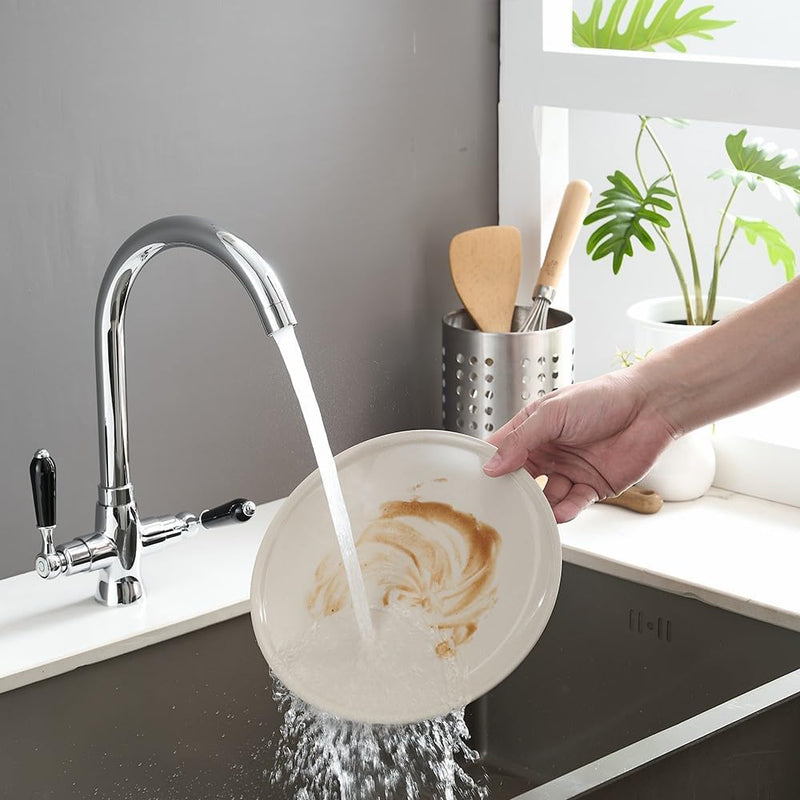 Kitchen Taps Mixer Matte Surface Brass Material Dual