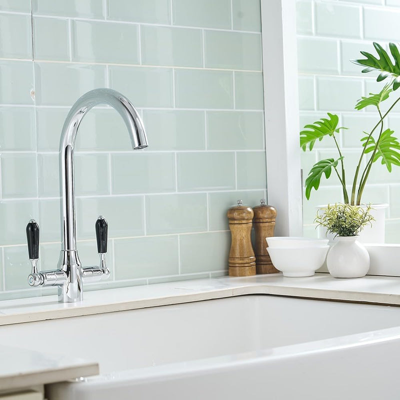 Kitchen Taps Mixer Matte Surface Brass Material Dual