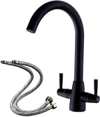 Kitchen Taps Mixer Matte Surface Brass Material Dual