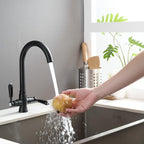 Kitchen Taps Mixer Matte Surface Brass Material Dual
