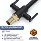 Kitchen Taps Mixer Matte Surface Brass Material Dual