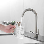 Kitchen Taps Mixer Matte Surface Brass Material Dual