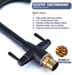 Kitchen Taps Mixer Matte Surface Brass Material Dual