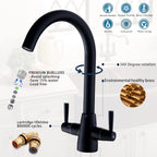 Kitchen Taps Mixer Matte Surface Brass Material Dual