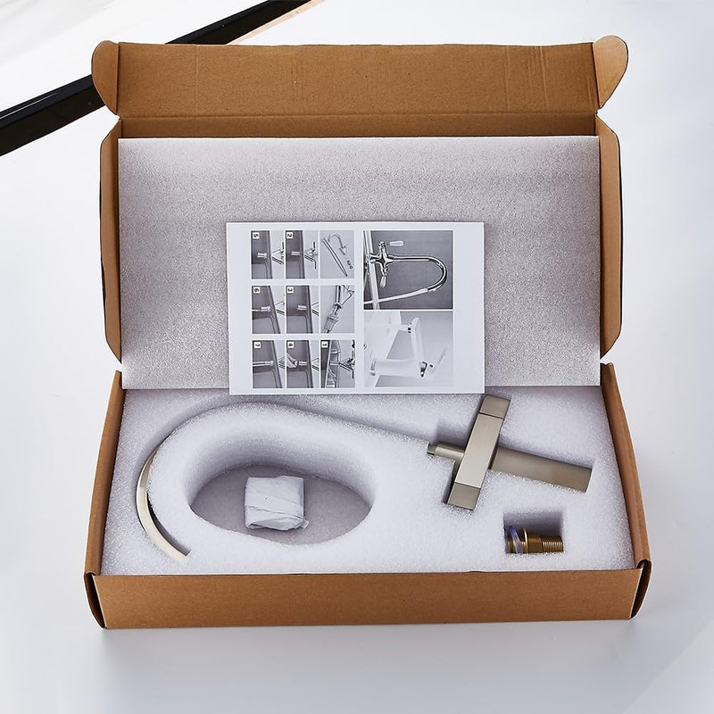 Kitchen Taps Mixer Matte Surface Brass Material Dual
