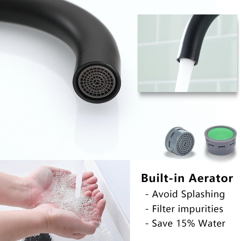 Kitchen Taps Mixer Matte Surface Brass Material Dual