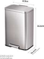 Kitchen Trash Can 2 Compartments 45L Recycling Bin