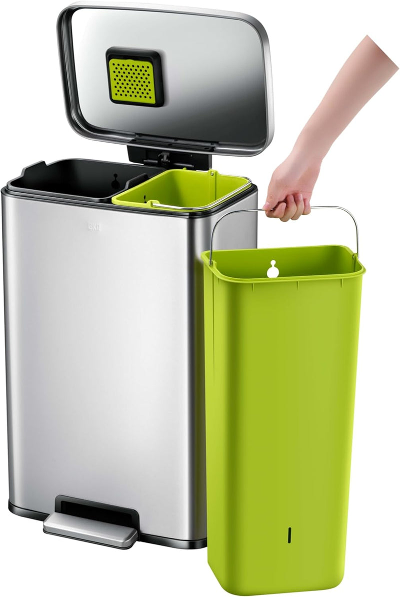 Madison Kitchen Trash Can 2 Compartments 45L Recycling