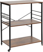 Kitchen Trolley 3 Shelves 6 S-Hooks
