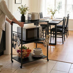 Kitchen Trolley 3 Shelves 6 S-Hooks
