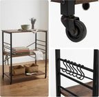 Kitchen Trolley 3 Shelves 6 S-Hooks