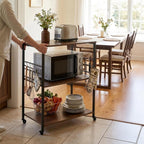 Kitchen Trolley 3 Shelves 6 S-Hooks
