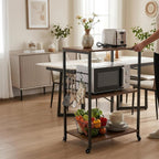 Kitchen Trolley 3 Shelves 6 S-Hooks